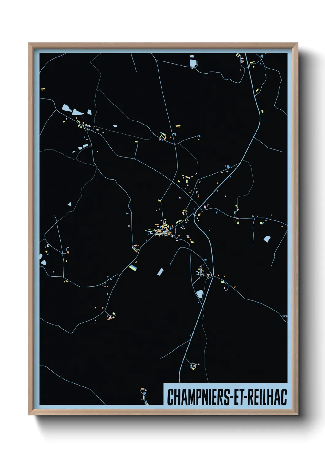 Une affiche de carte sur Champniers-et-Reilhac