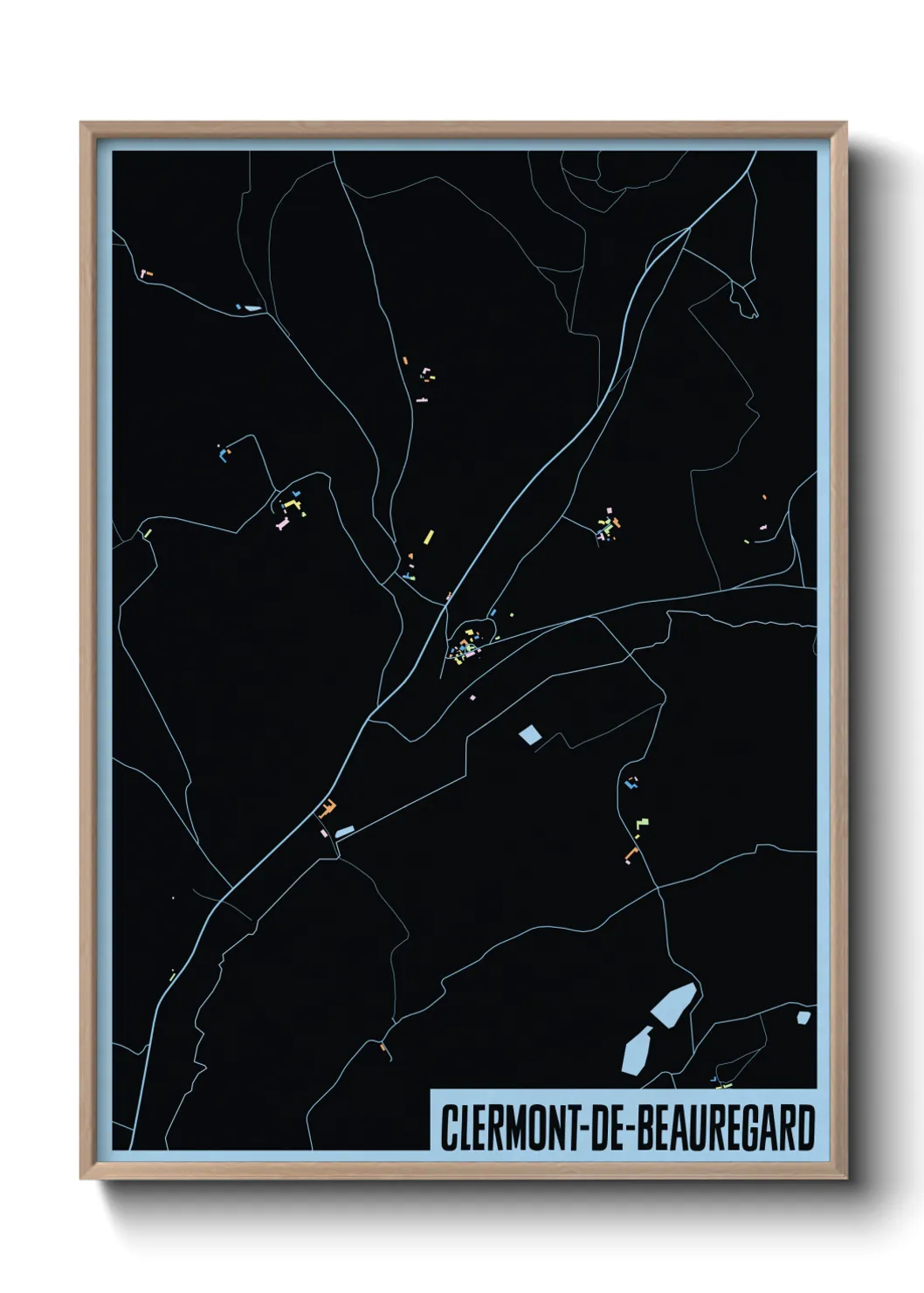 Une affiche de carte sur Clermont-de-Beauregard