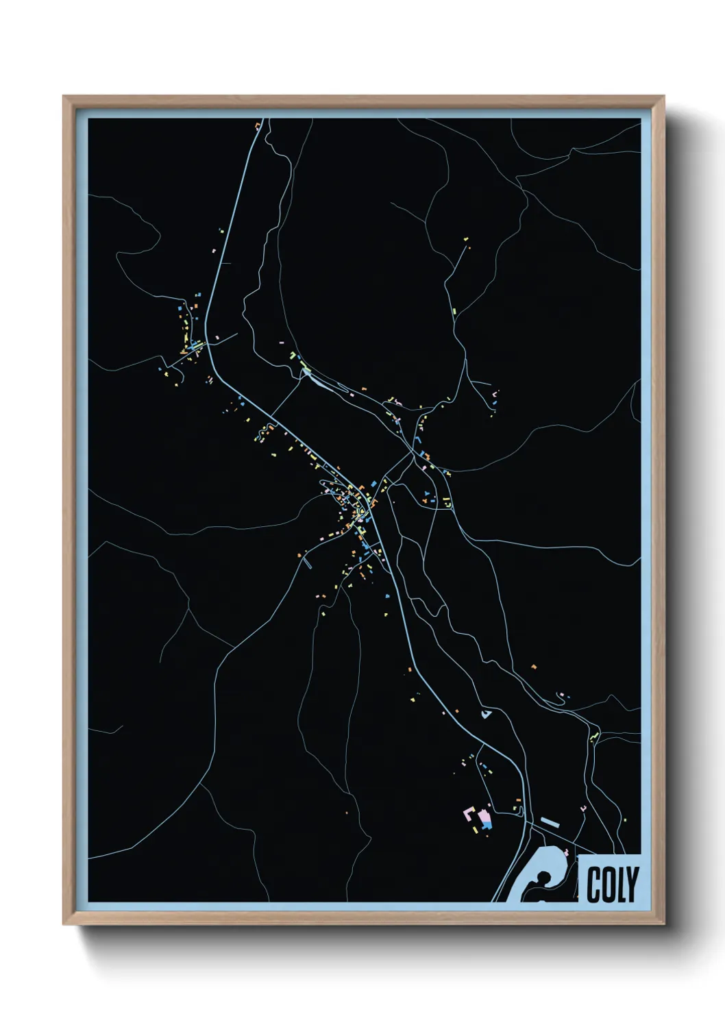 Une affiche de carte sur Coly