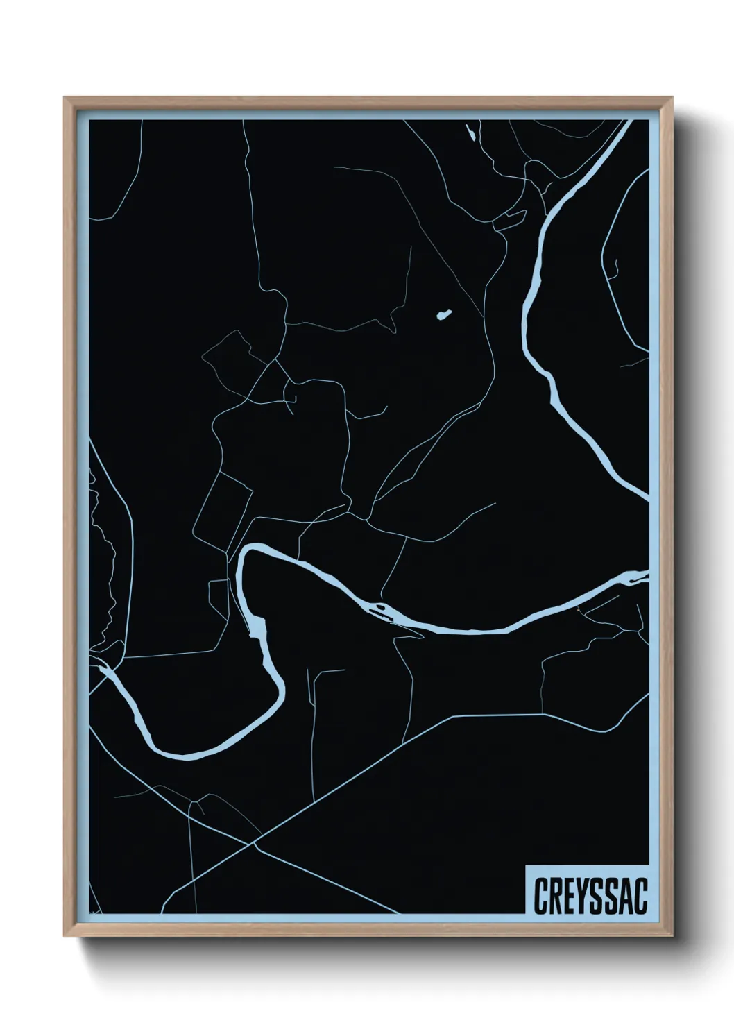 Une affiche de carte sur Creyssac