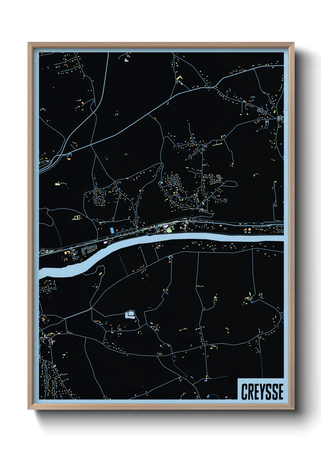 Une affiche de carte sur Creysse