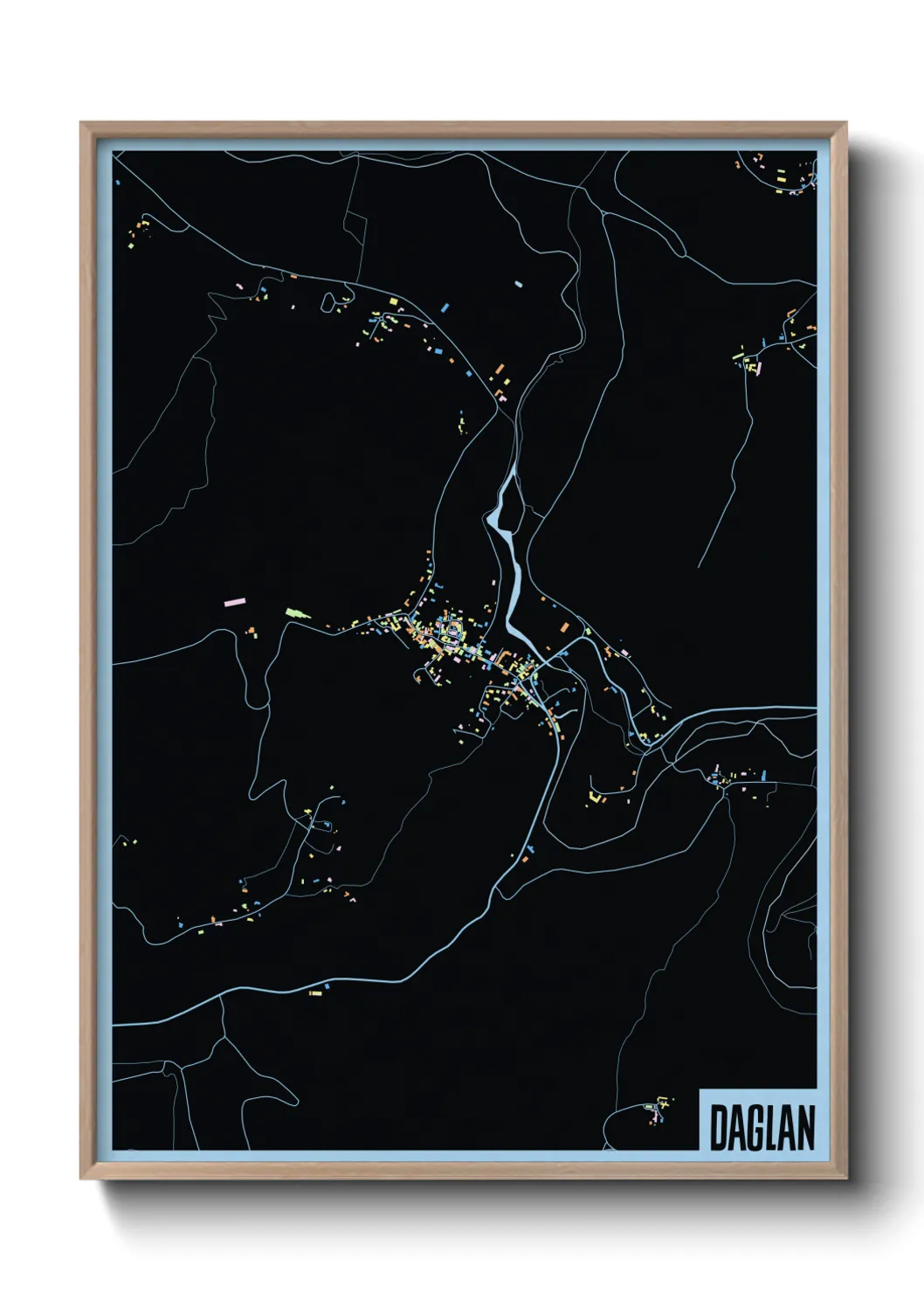 Une affiche de carte sur Daglan