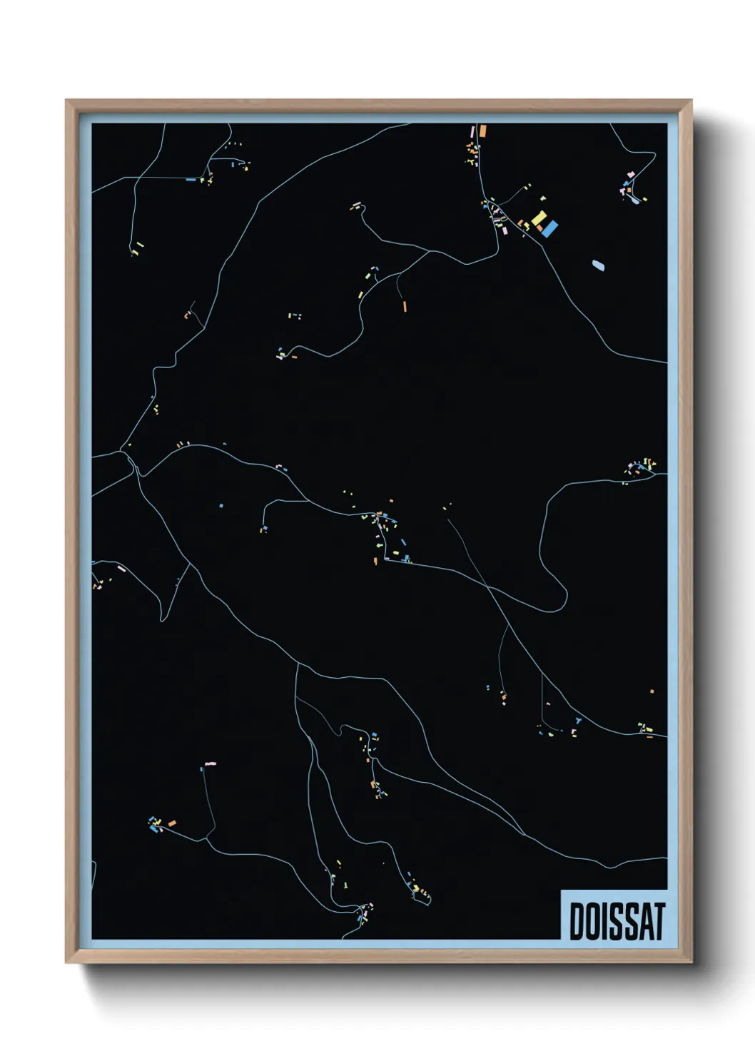 Une affiche de carte sur Doissat