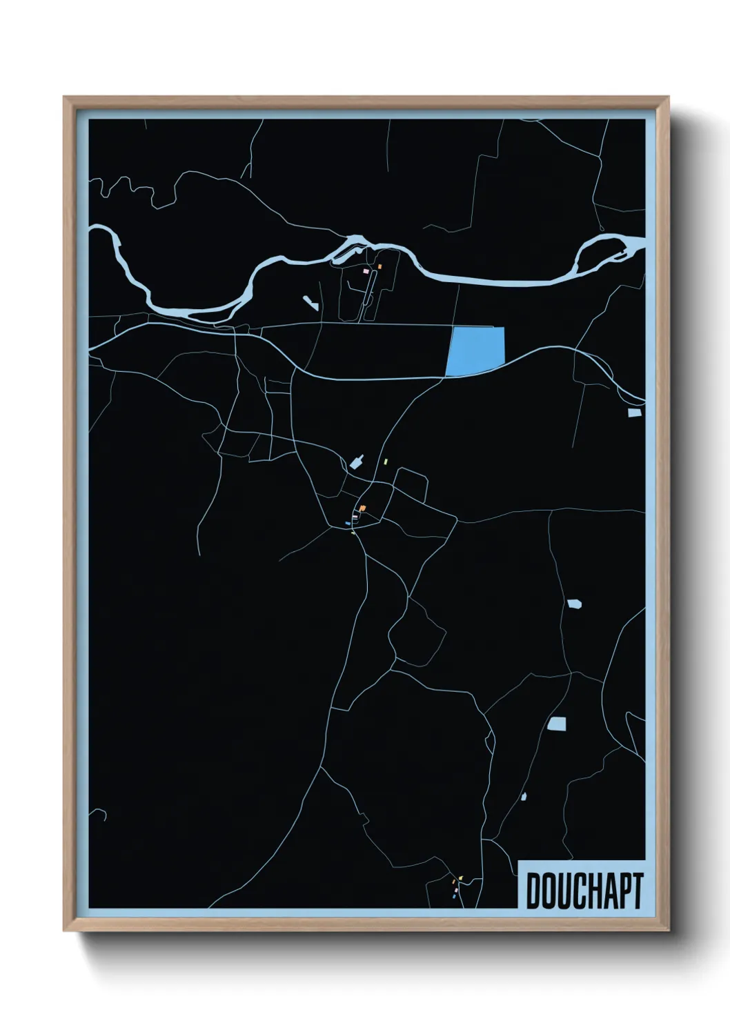 Une affiche de carte sur Douchapt