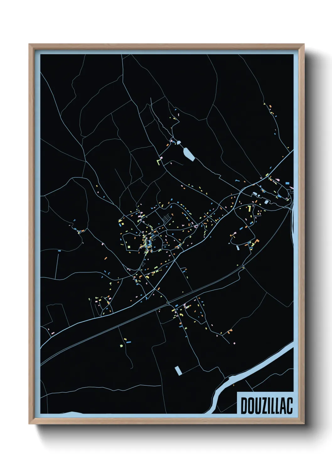 Une affiche de carte sur Douzillac