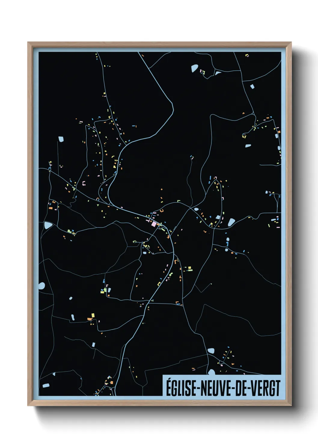 Une affiche de carte sur Église-Neuve-de-Vergt