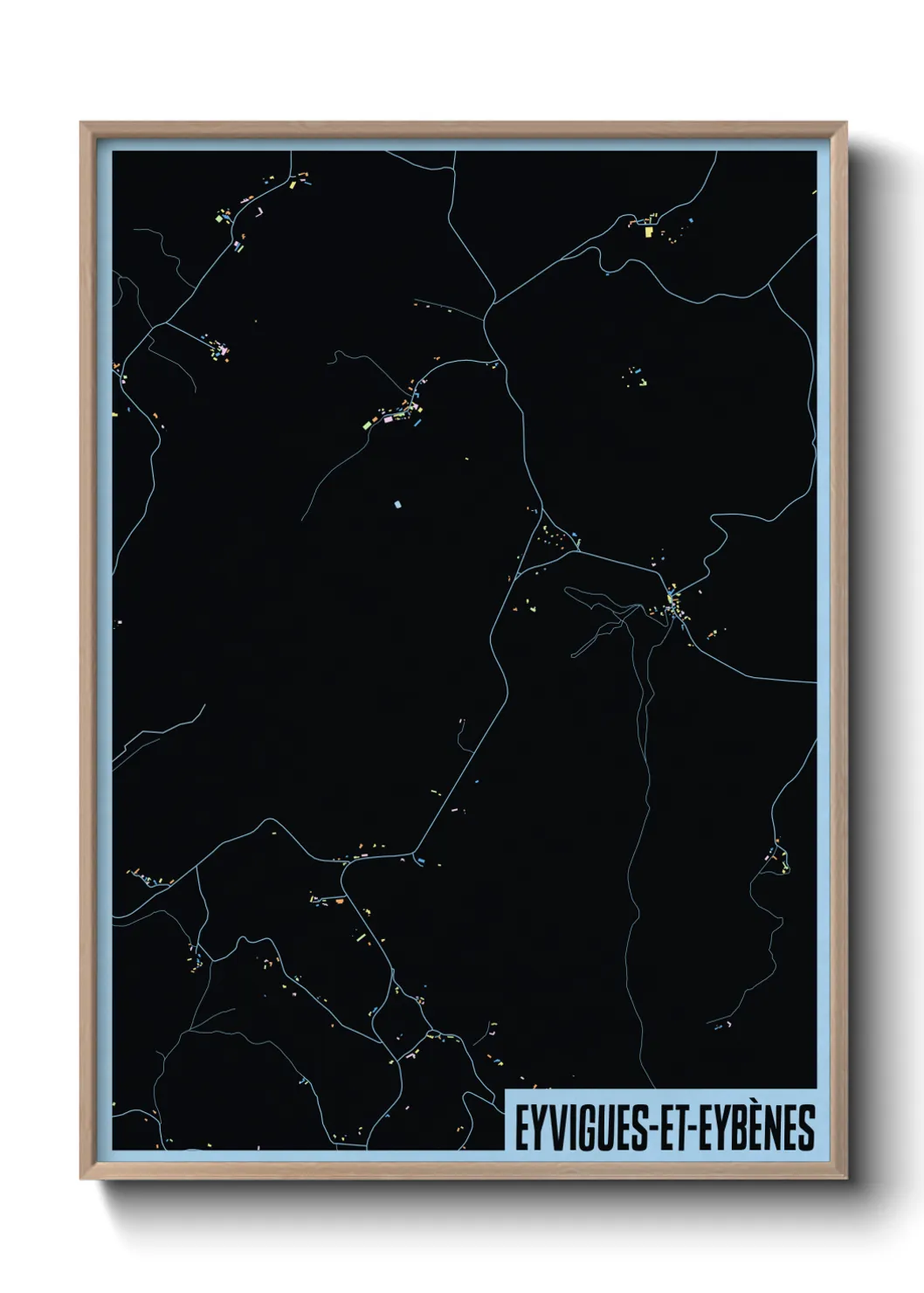 Une affiche de carte sur Eyvigues-et-Eybènes
