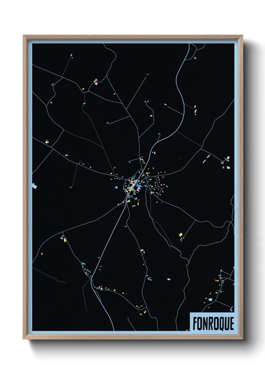 Une affiche de carte sur Fonroque