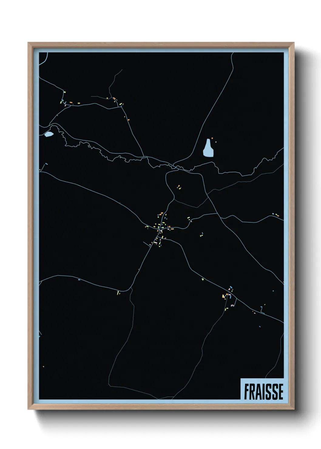 Une affiche de carte sur Fraisse