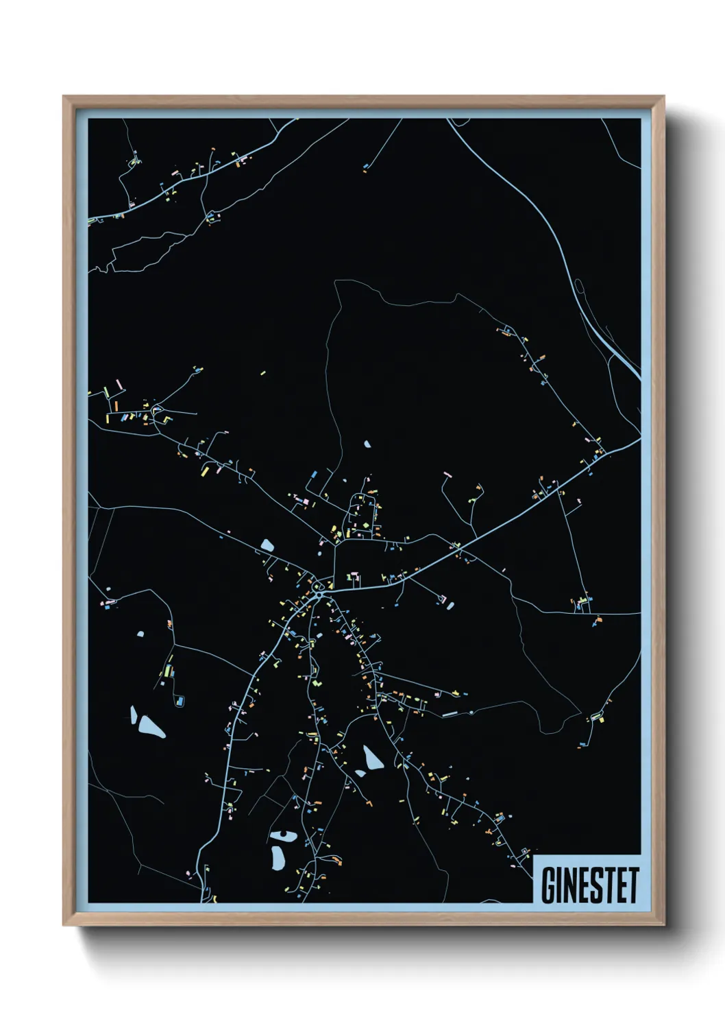 Une affiche de carte sur Ginestet