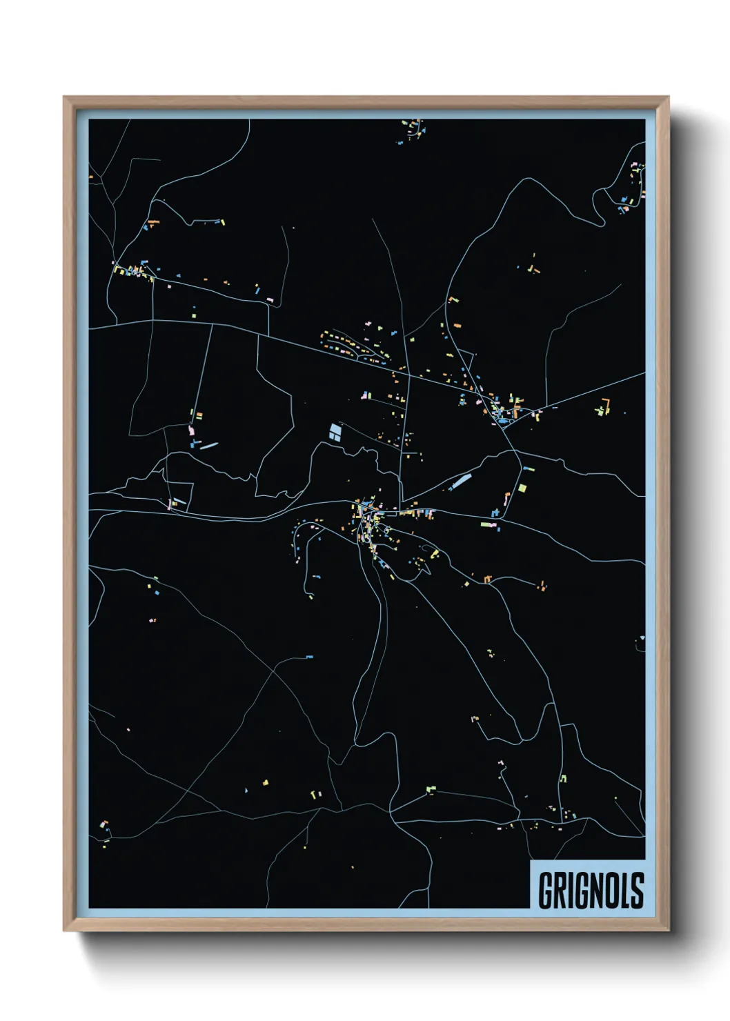 Une affiche de carte sur Grignols