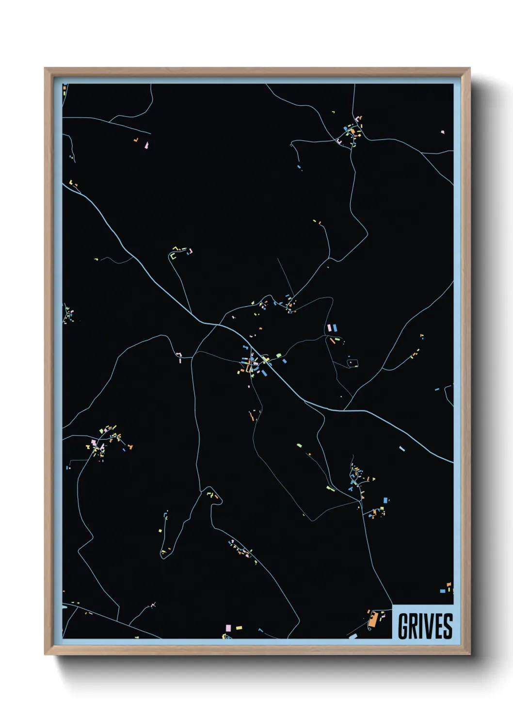 Une affiche de carte sur Grives