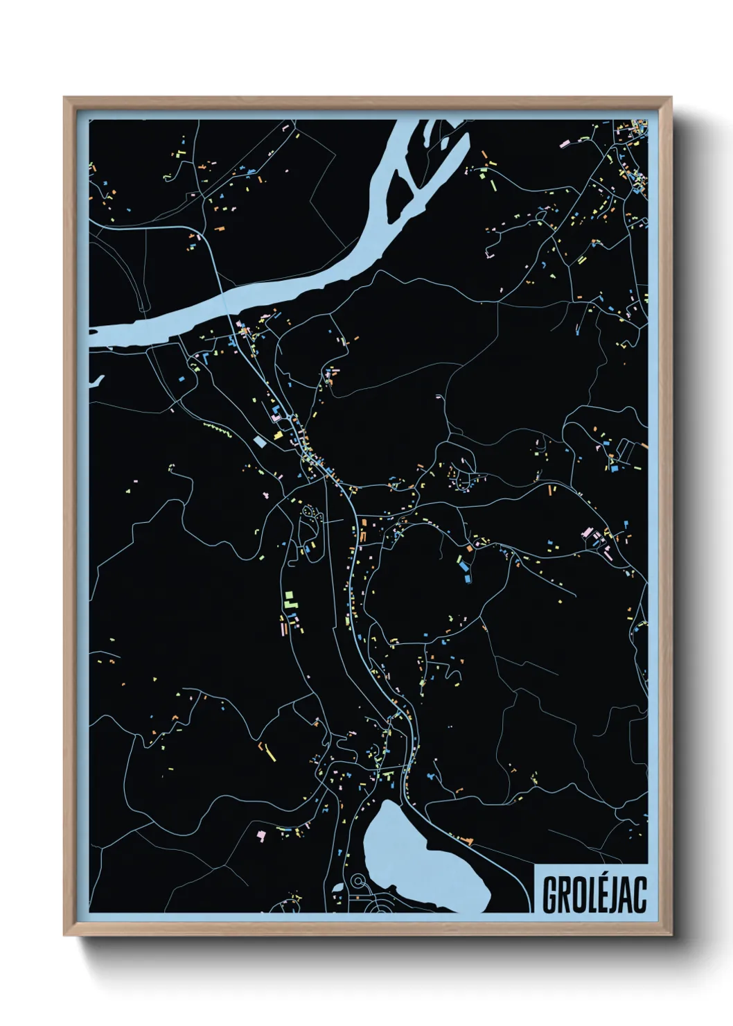 Une affiche de carte sur Groléjac