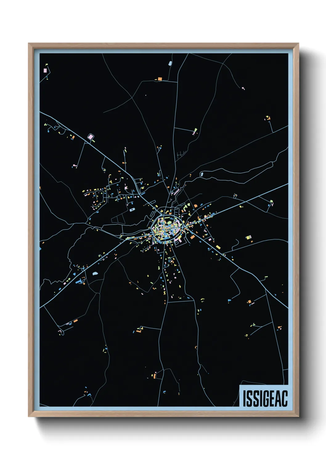 Une affiche de carte sur Issigeac