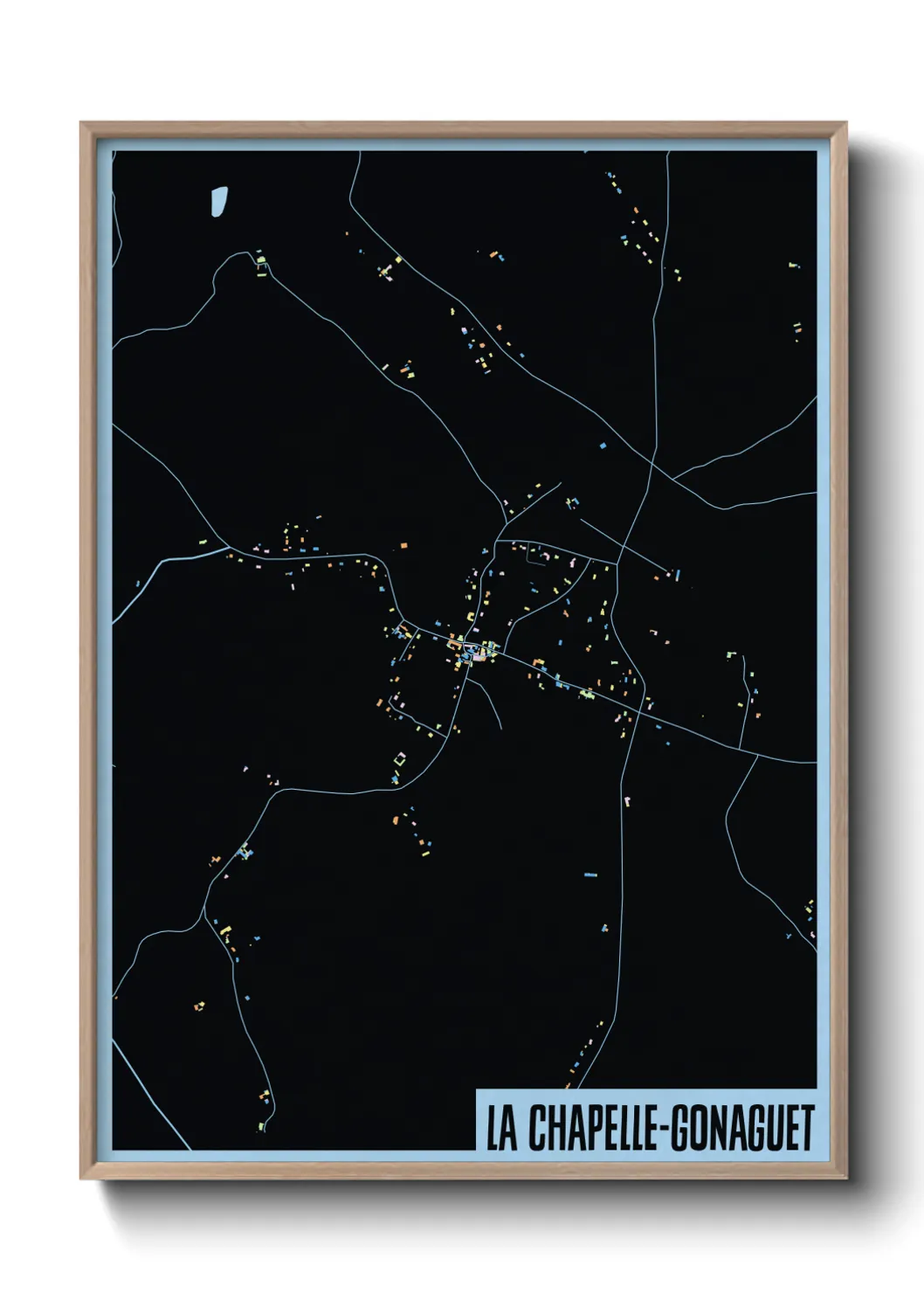 Une affiche de carte sur La Chapelle-Gonaguet