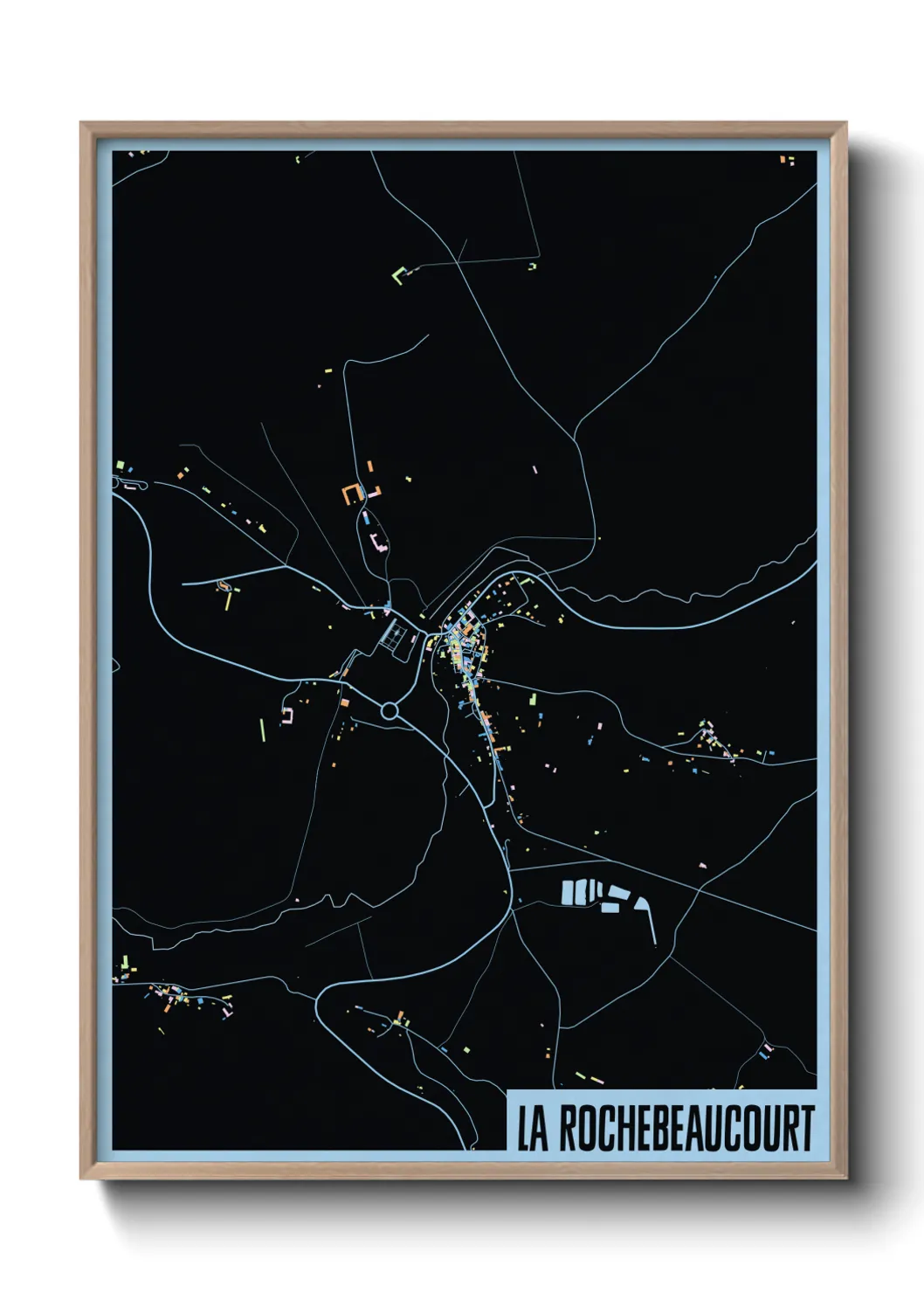 Une affiche de carte sur La Rochebeaucourt