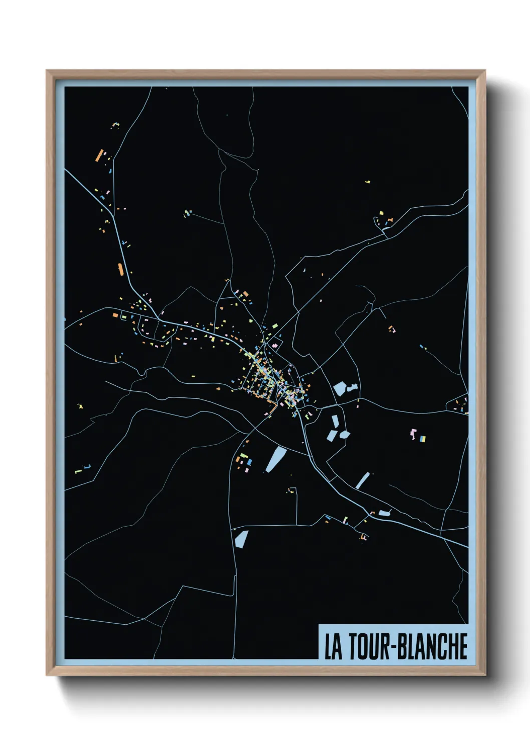 Une affiche de carte sur La Tour-Blanche