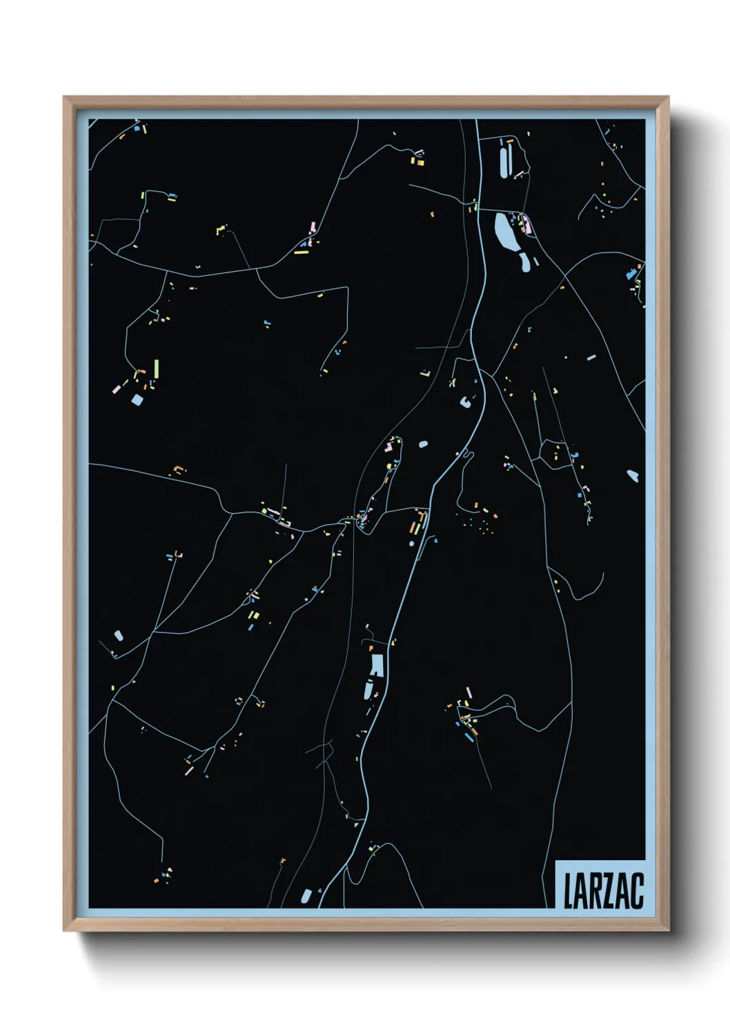 Une affiche de carte sur Larzac