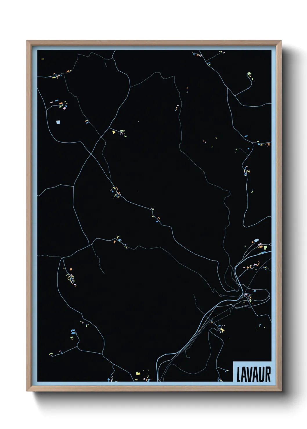 Une affiche de carte sur Lavaur