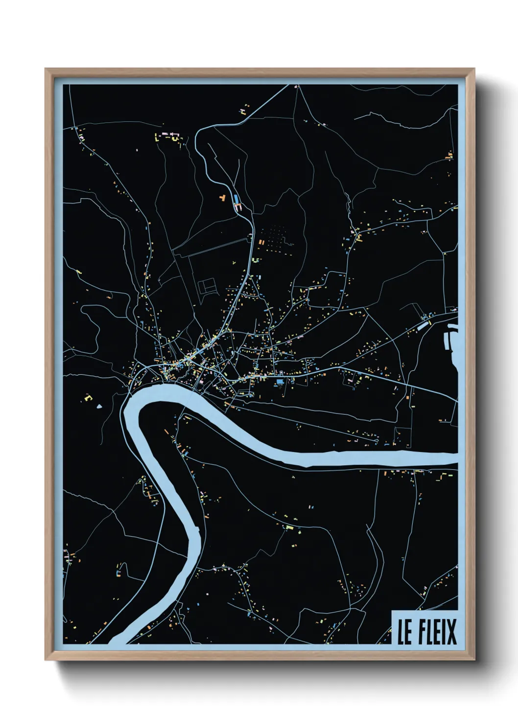 Une affiche de carte sur Le Fleix