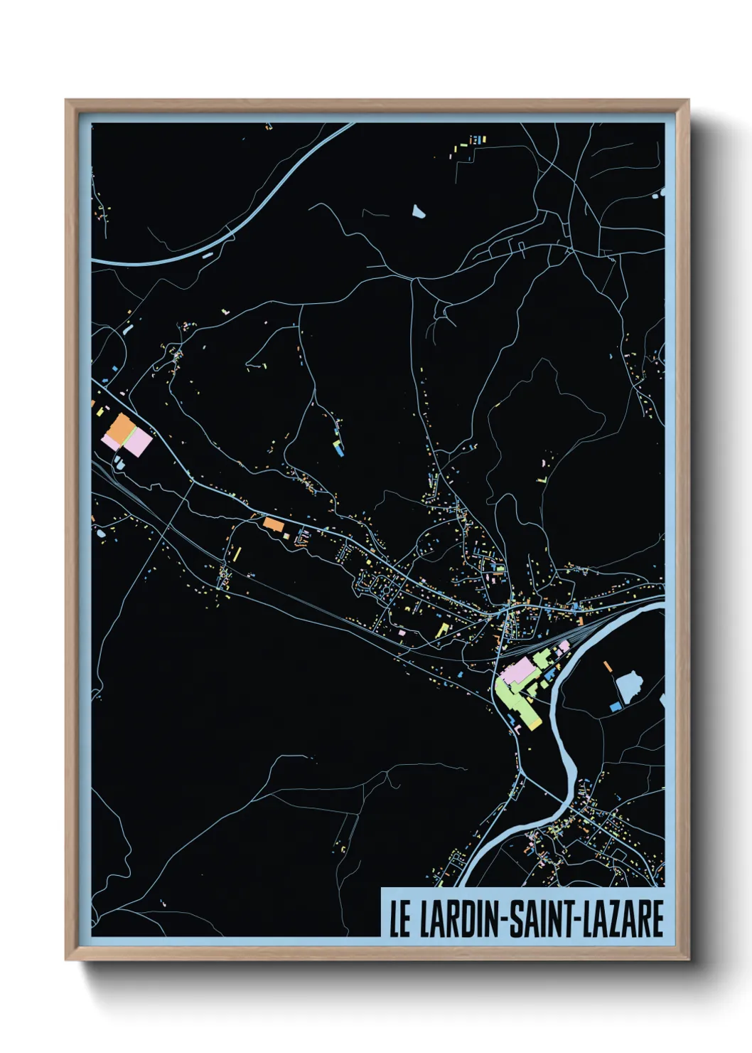 Une affiche de carte sur Le Lardin-Saint-Lazare