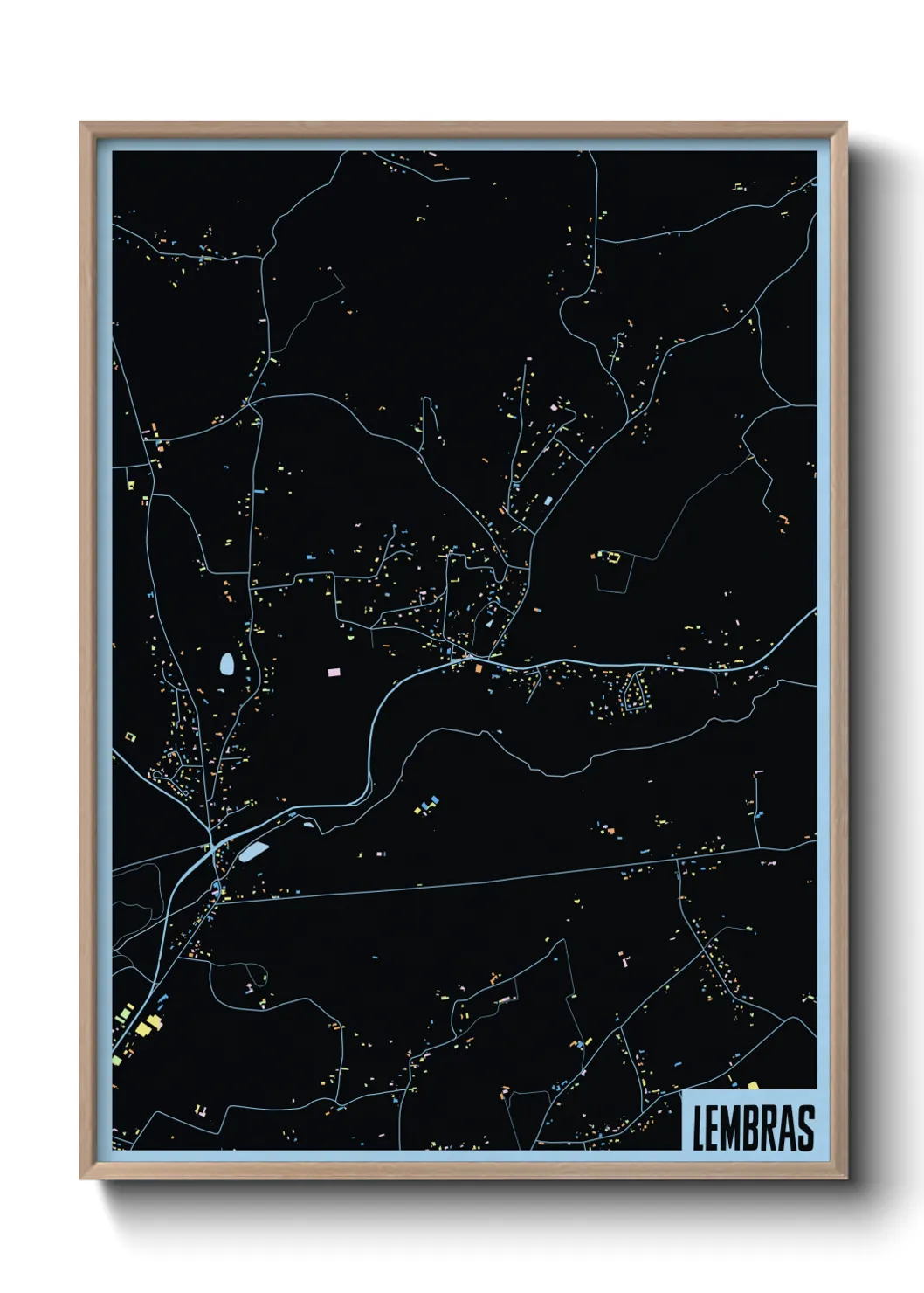 Une affiche de carte sur Lembras