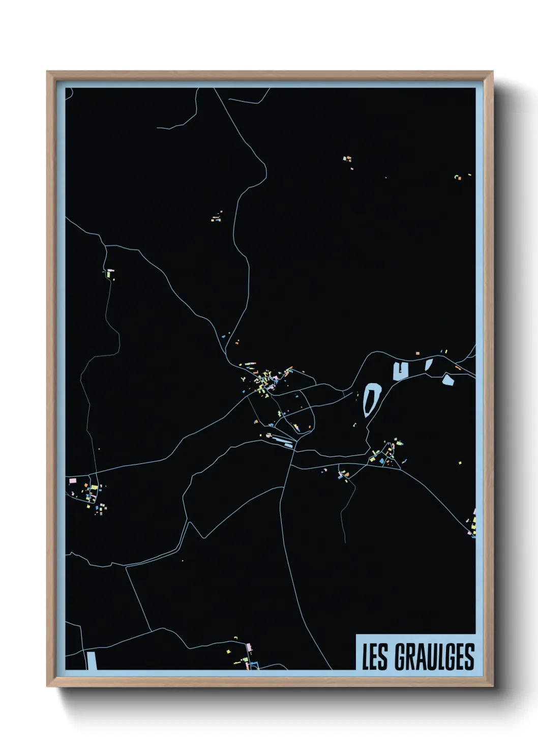 Une affiche de carte sur Les Graulges