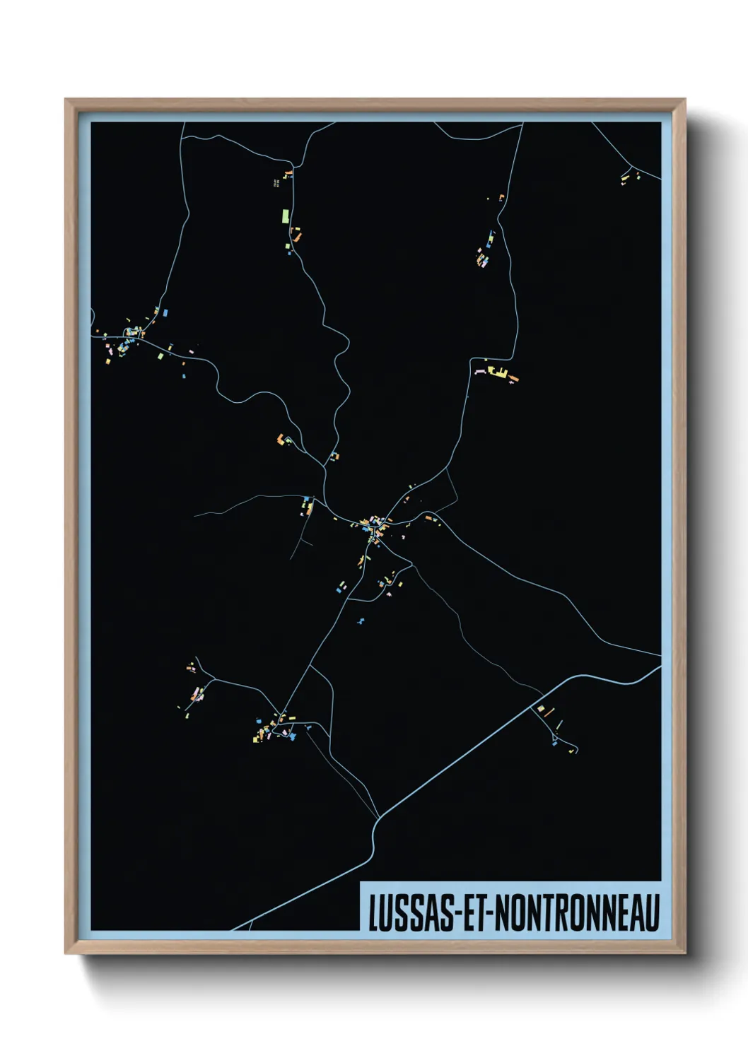 Une affiche de carte sur Lussas-et-Nontronneau