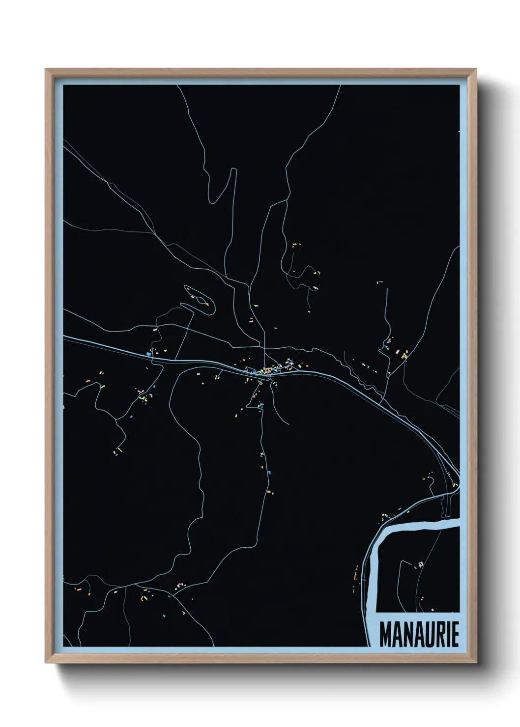 Une affiche de carte sur Manaurie