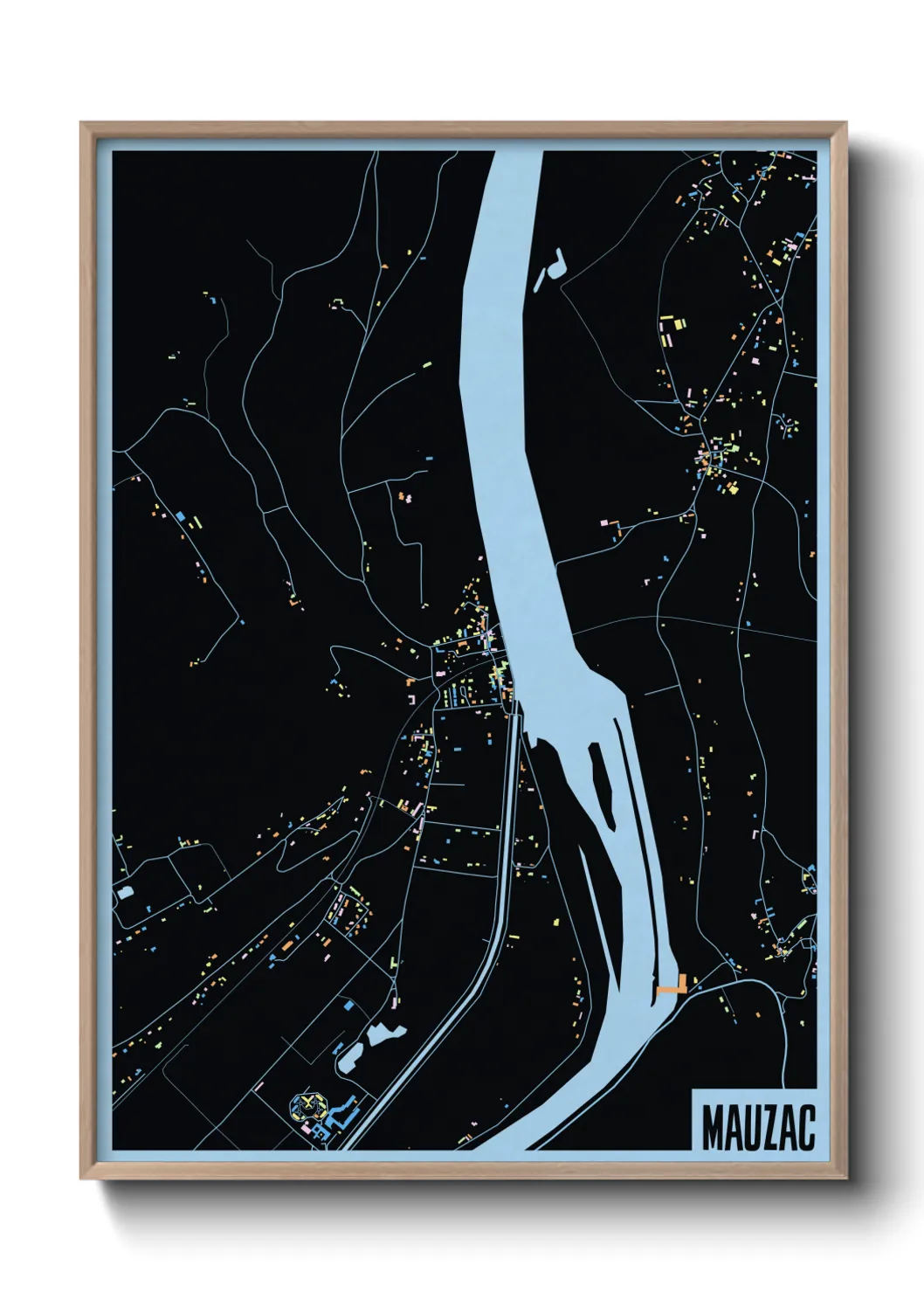 Une affiche de carte sur Mauzac