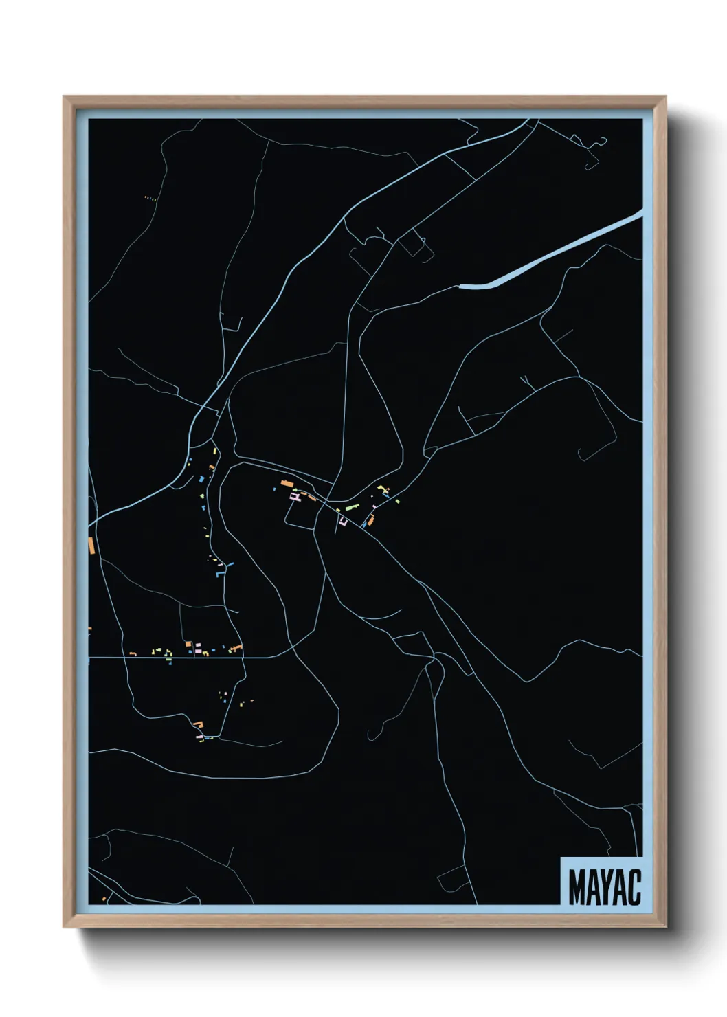 Une affiche de carte sur Mayac