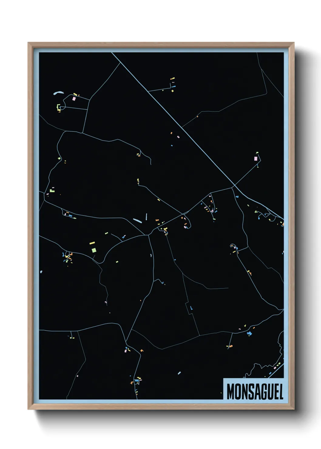 Une affiche de carte sur Monsaguel