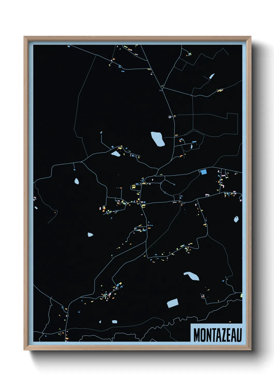 Une affiche de carte sur Montazeau