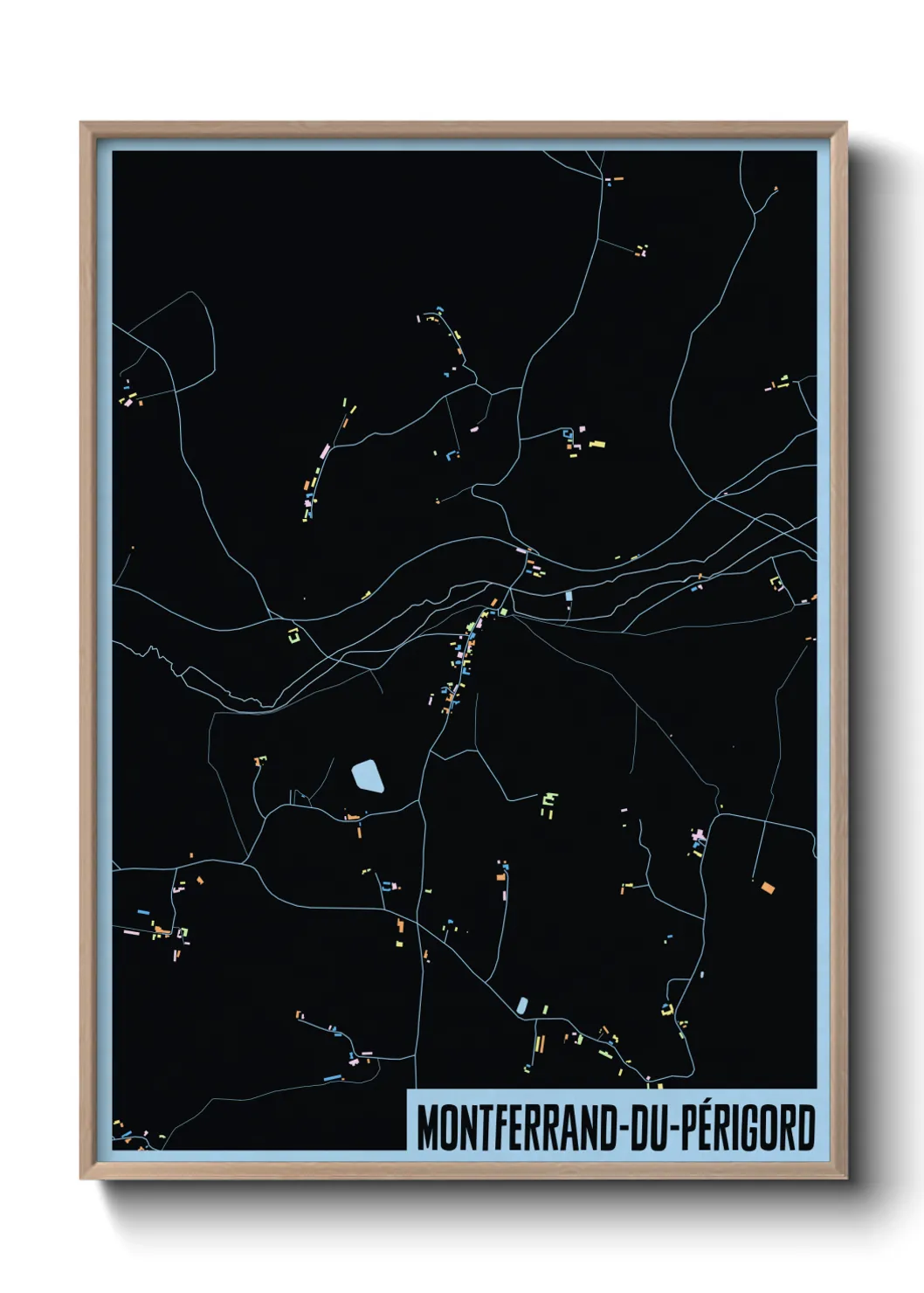 Une affiche de carte sur Montferrand-du-Périgord