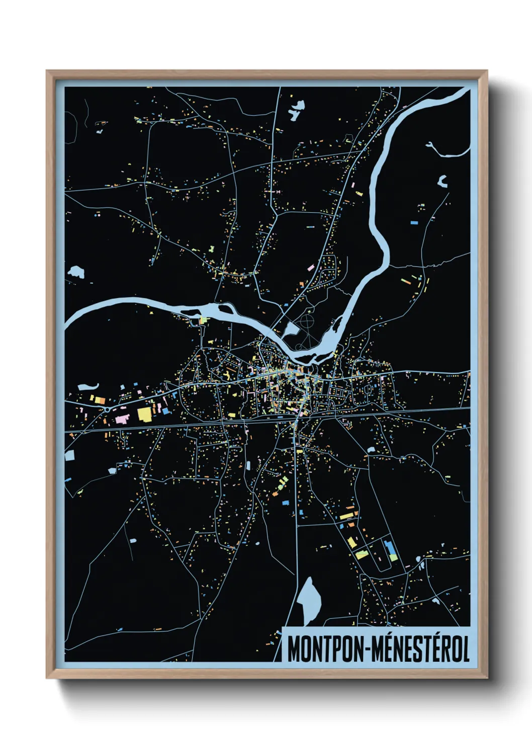 Une affiche de carte sur Montpon-Ménestérol