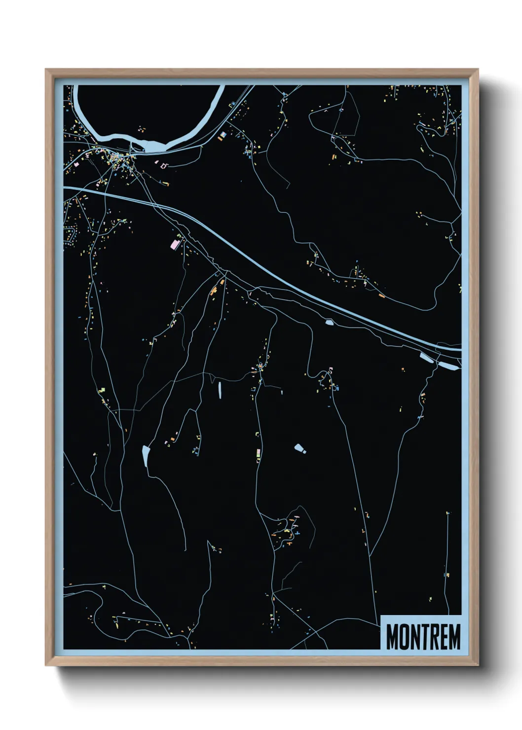 Une affiche de carte sur Montrem