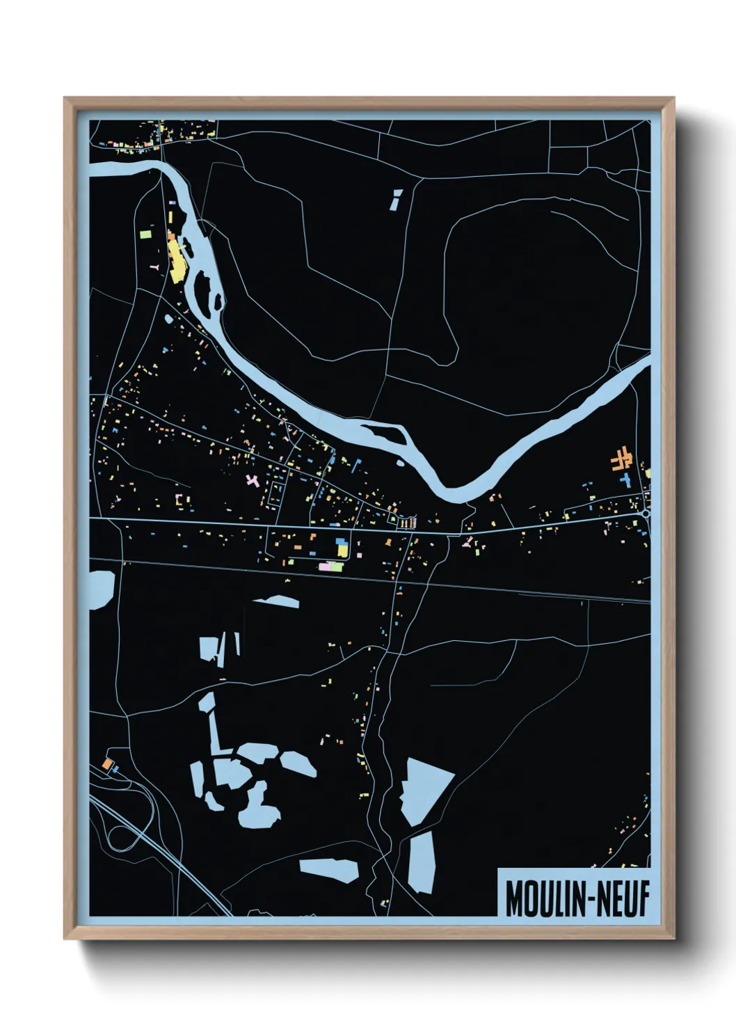 Une affiche de carte sur Moulin-Neuf