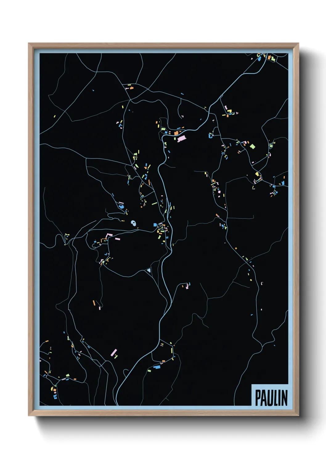 Une affiche de carte sur Paulin