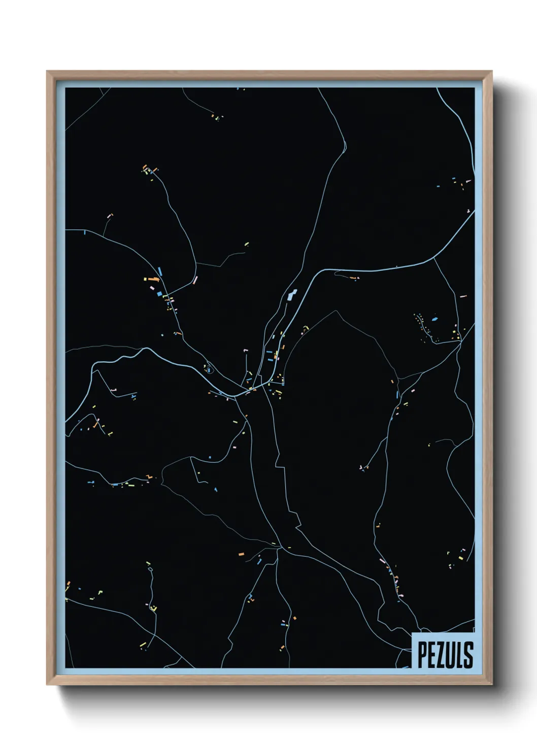 Une affiche de carte sur Pezuls