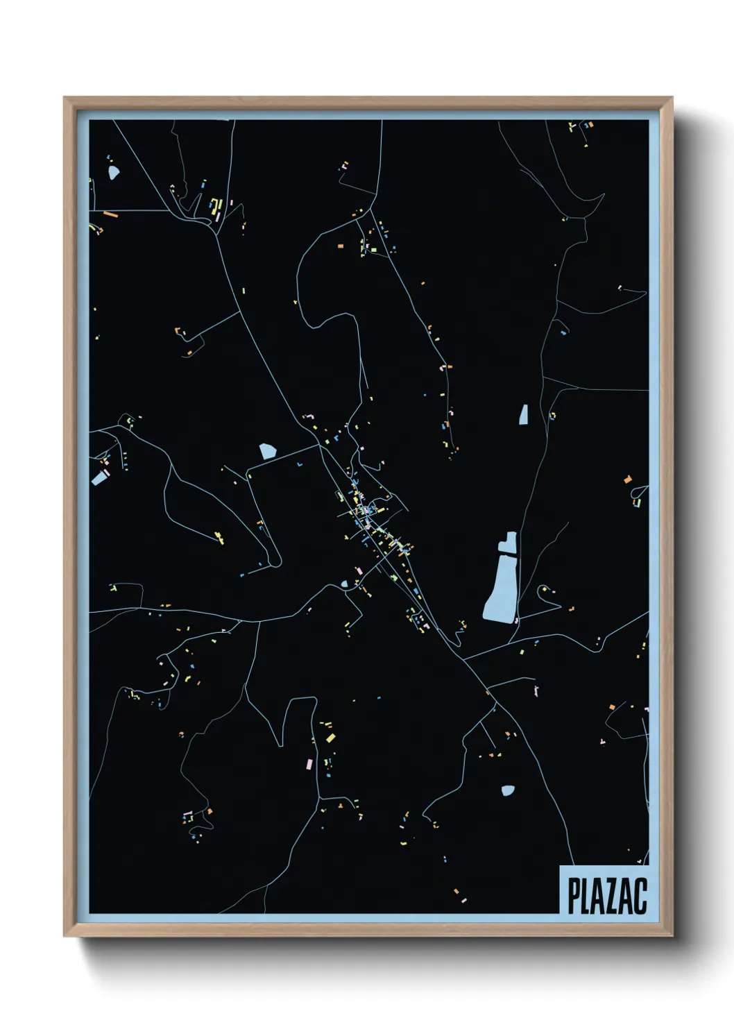 Une affiche de carte sur Plazac