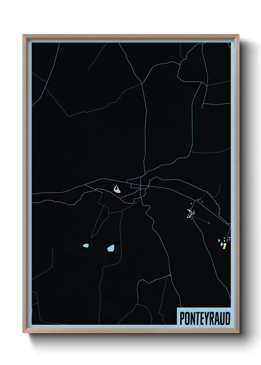 Une affiche de carte sur Ponteyraud