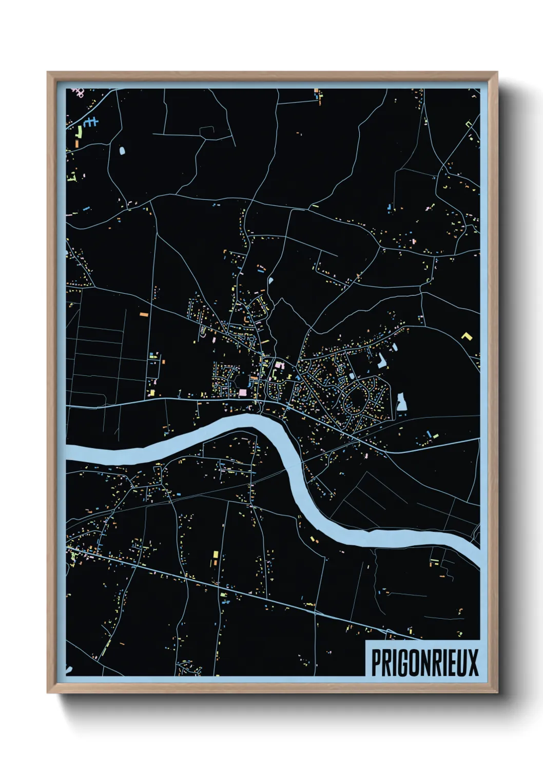 Une affiche de carte sur Prigonrieux