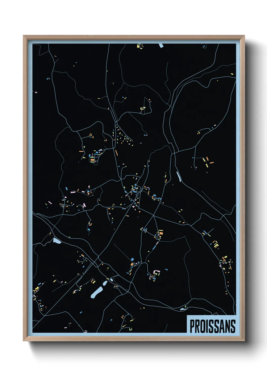 Une affiche de carte sur Proissans