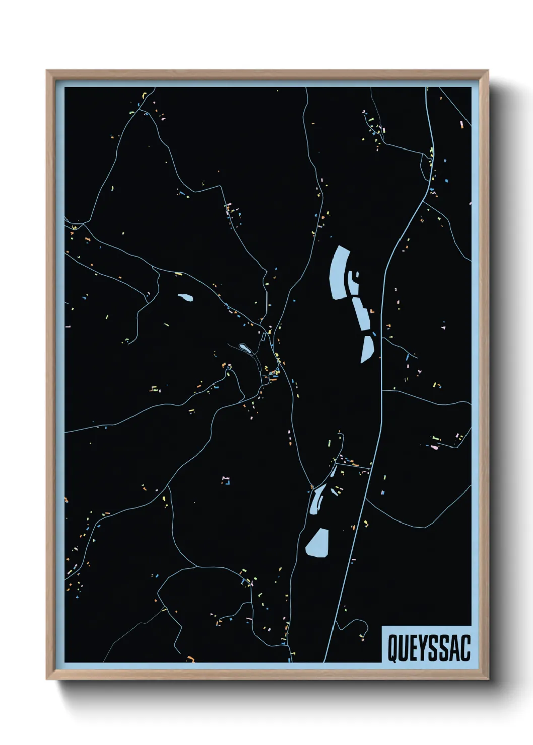 Une affiche de carte sur Queyssac