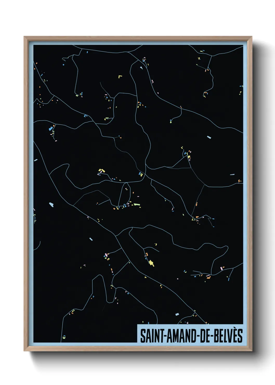 Une affiche de carte sur Saint-Amand-de-Belvès