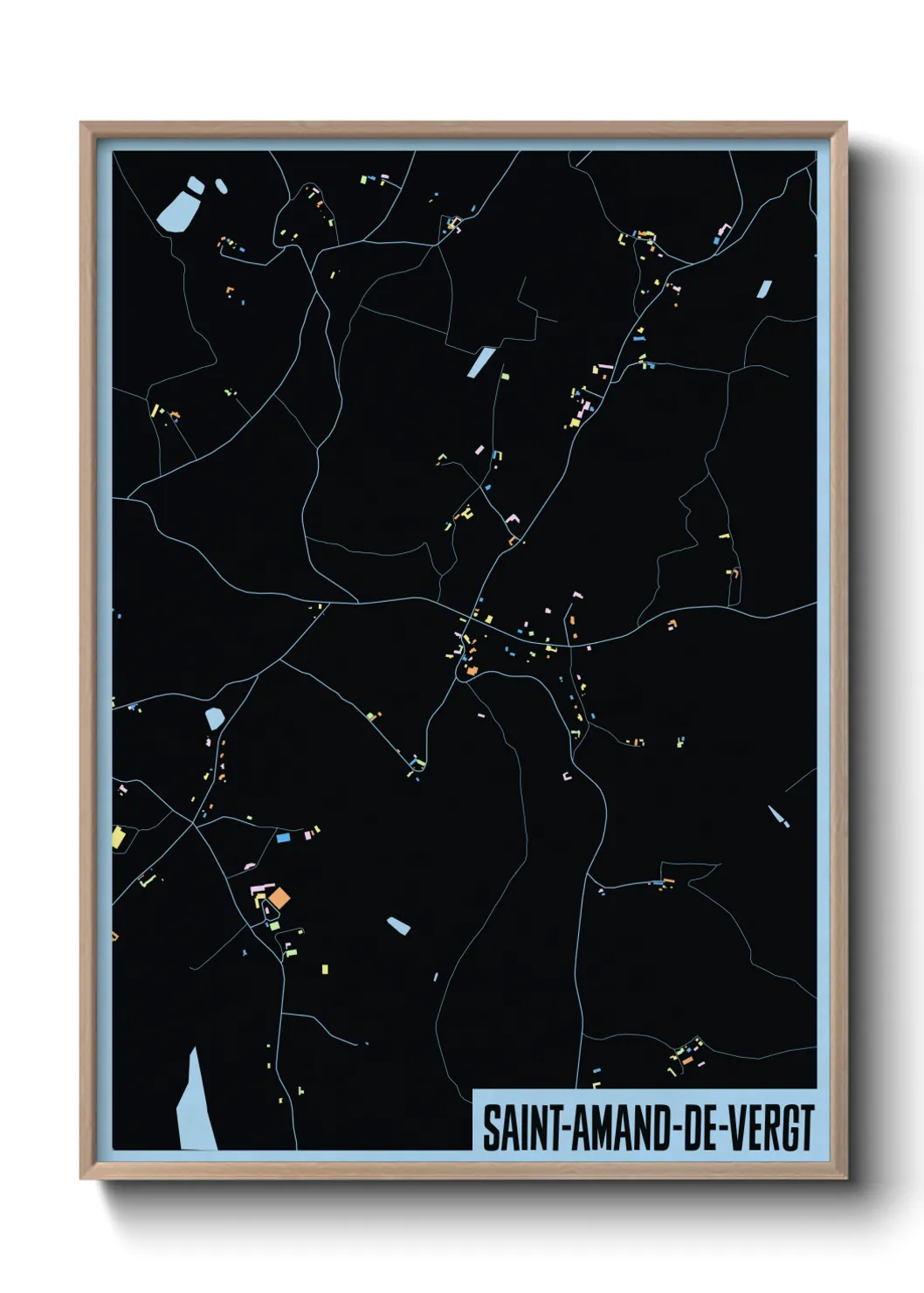 Une affiche de carte sur Saint-Amand-de-Vergt