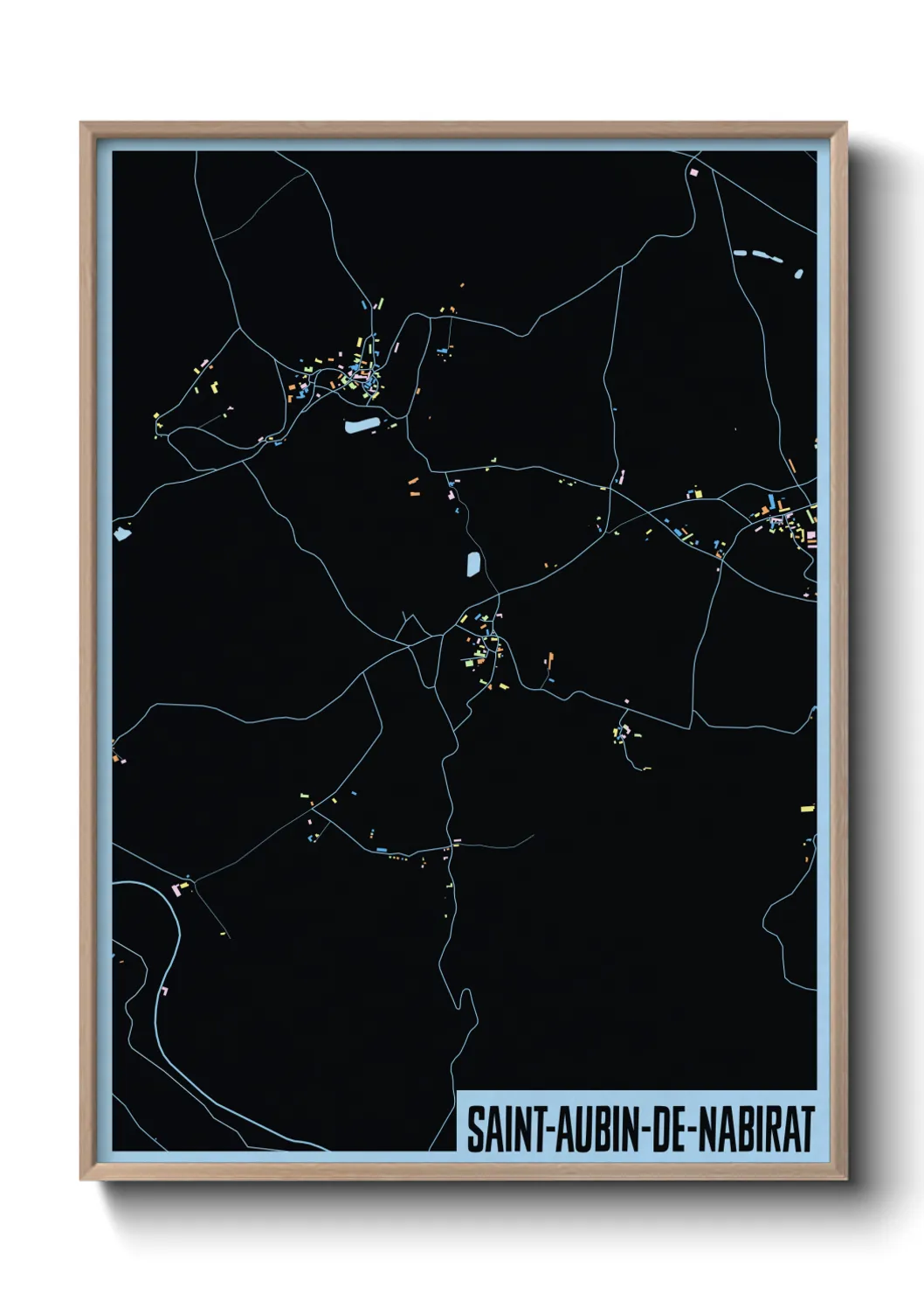 Une affiche de carte sur Saint-Aubin-de-Nabirat