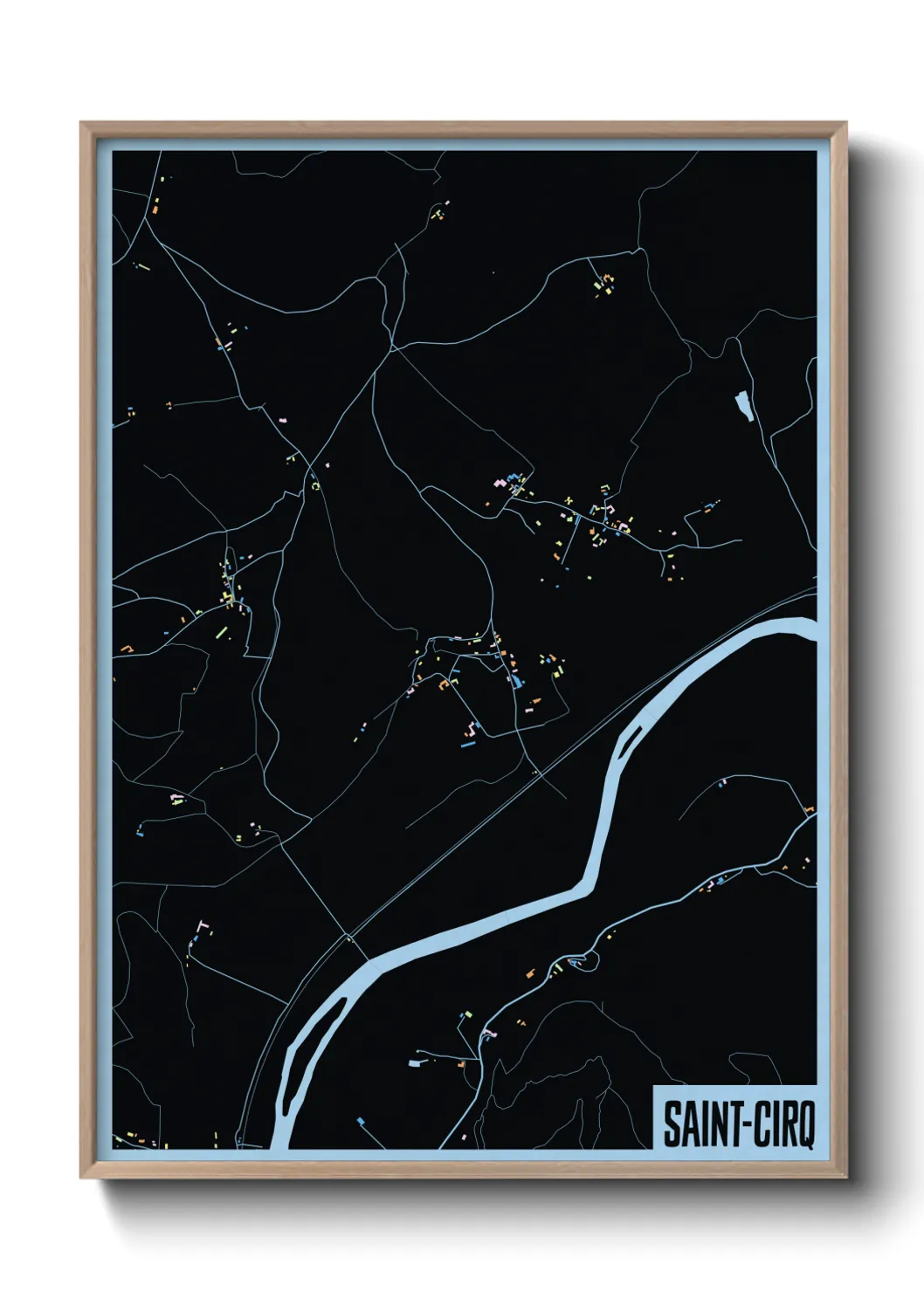 Une affiche de carte sur Saint-Cirq