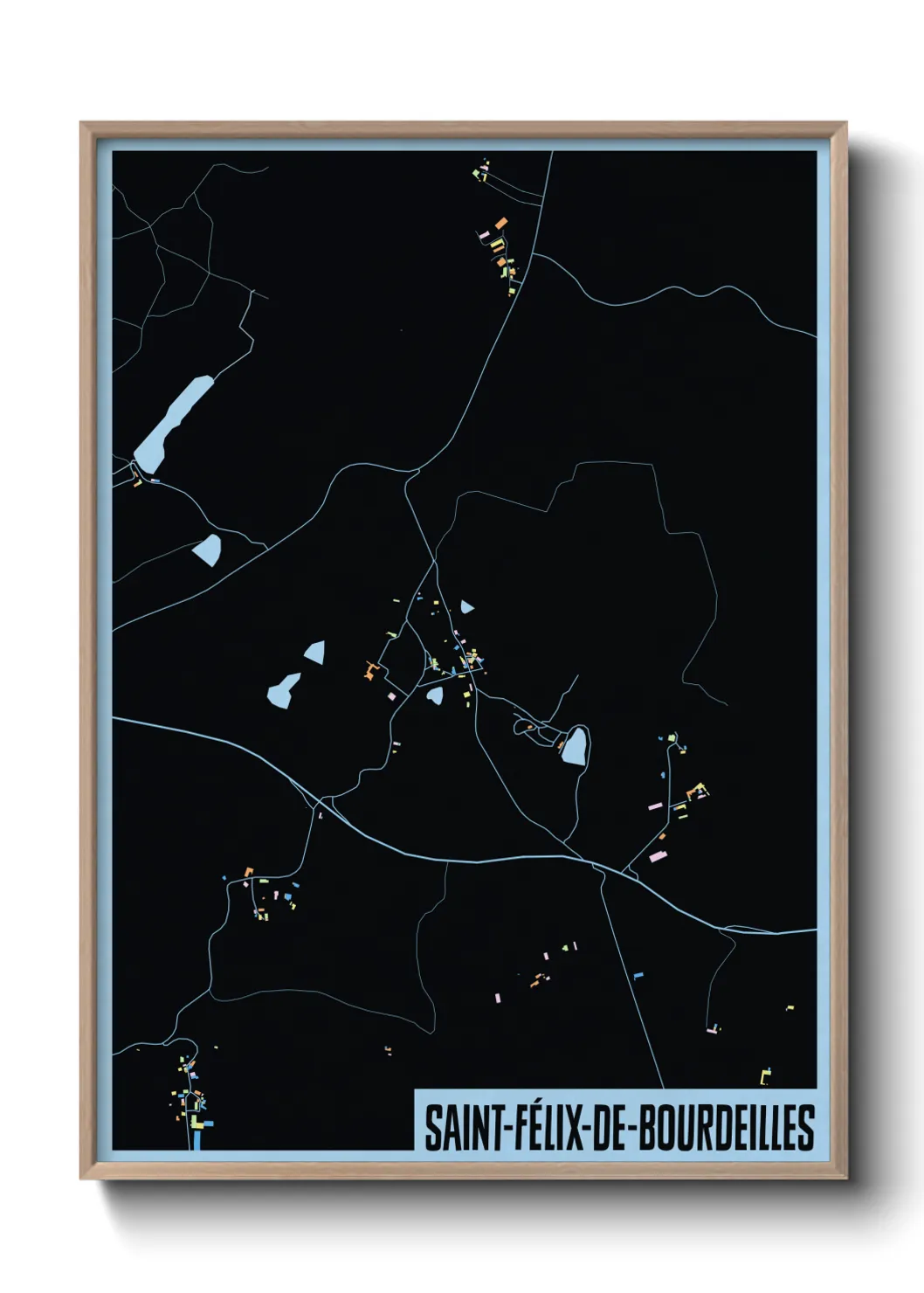 Une affiche de carte sur Saint-Félix-de-Bourdeilles