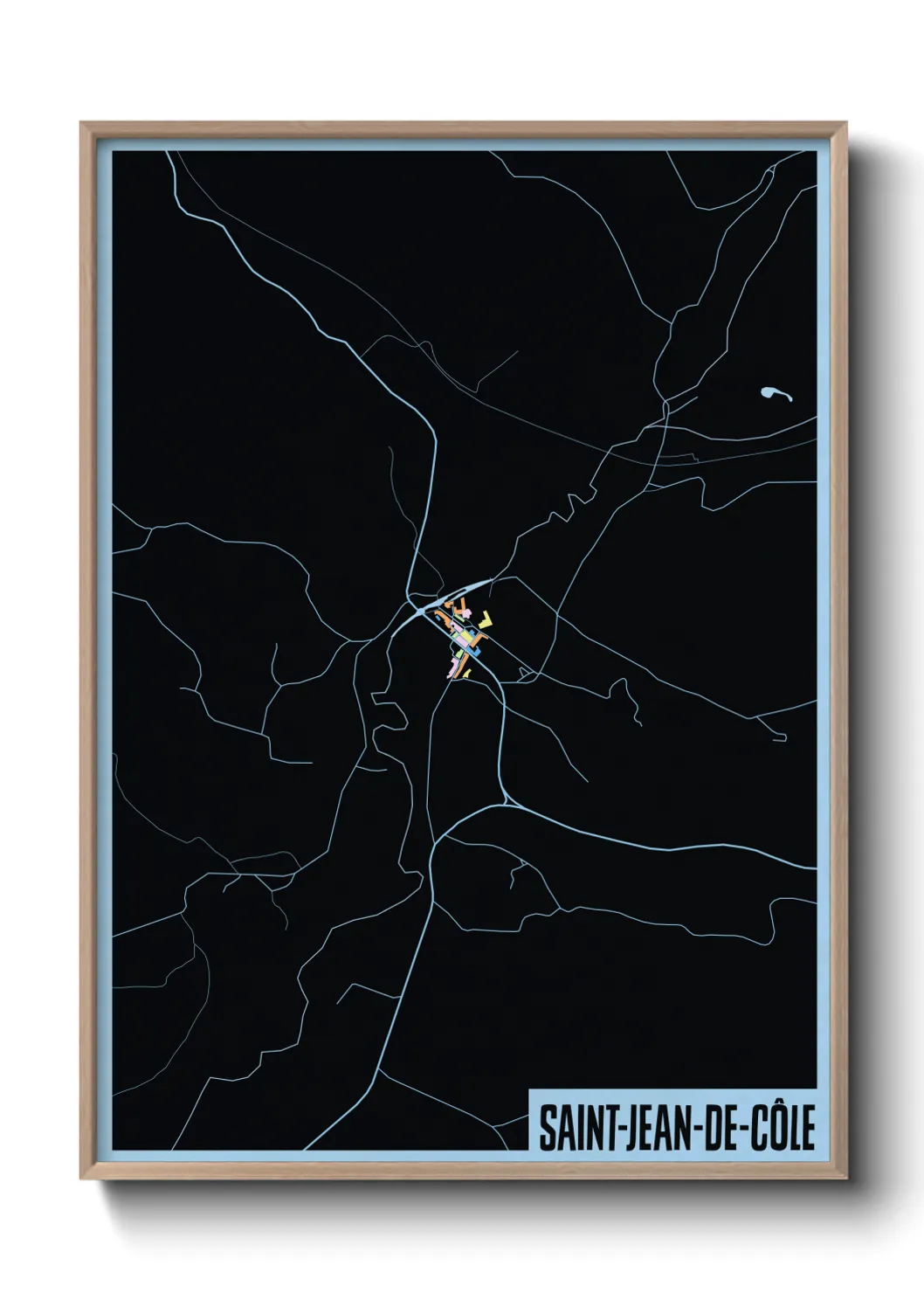 Une affiche de carte sur Saint-Jean-de-Côle